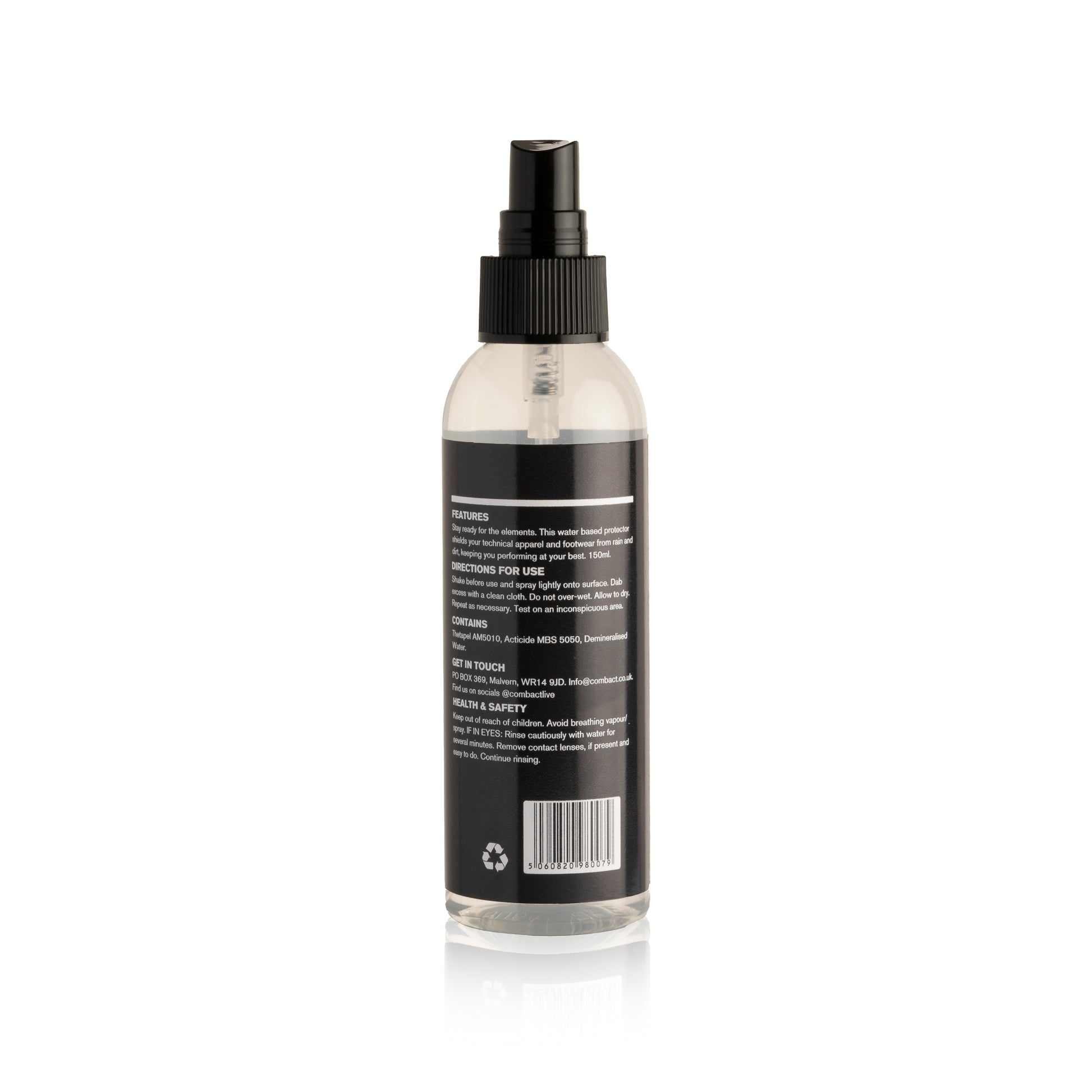 Professional photograph of Combact Waterproof Fabric Spray. Used to protect footwear. Also used as a waterproof running trainer spray. Mud protector spray. Running trainers mud protection spray