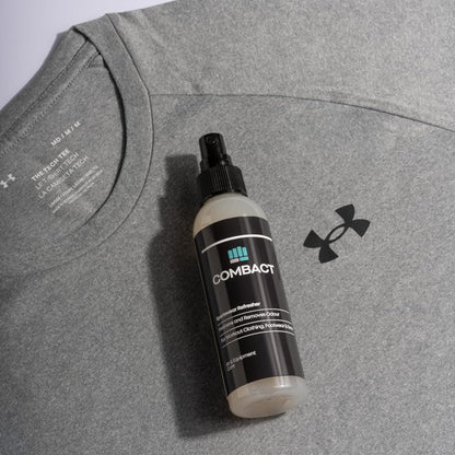 Photograph of a sports t shirt and Combact Sportswear Refresher. 